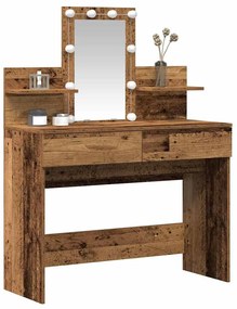 vidaXL Κομοδίνο Παλιό Ξύλο 100 x 40 x 130 εκ Επεξεργασμένο ξύλο