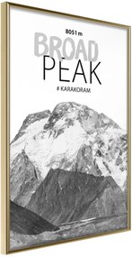 Αφίσα - Peaks of the World: Broad Peak - 40x60 - Χρυσό - Χωρίς πασπαρτού