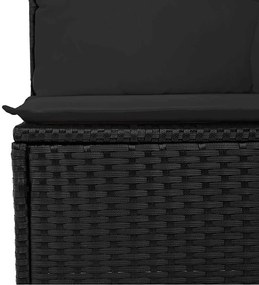 vidaXL Σετ Καναπέ Κήπου με μαξιλάρι 7 pcs Μαύρο Πολυ ράταν