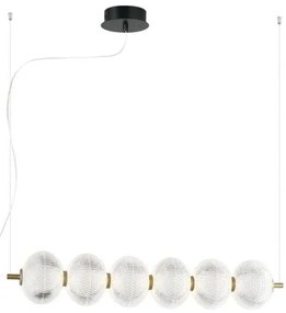 Κρεμαστό Φωτιστικό Οροφής LED 23W 3000K Χρυσό-Διάφανο Ακρυλικό Pellucid 4297800 Viokef-4297800-Διάφανο 4297800