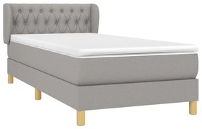 ΚΡΕΒΑΤΙ BOXSPRING ΜΕ ΣΤΡΩΜΑ ΑΝΟΙΧΤΟ ΓΚΡΙ 90X190 ΕΚ. ΥΦΑΣΜΑΤΙΝΟ 3127005