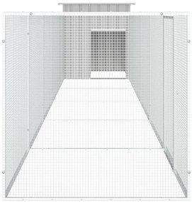 vidaXL Κοτέτσι - Κλουβί Γκρι 600x91x100 εκ. από Γαλβανισμένο Χάλυβα