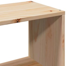 Κρεβάτι Βιβλιοθήκη Χωρίς Στρώμα 120x200 εκ Μασίφ Ξύλο Πεύκο - Καφέ