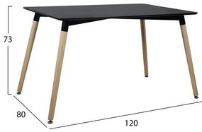 Σετ τραπεζαρίας C10231 5τμχ με Τραπέζι MINIMAL 120x80x73εκ. &amp; Καρέκλες VEGAS Μαύρες