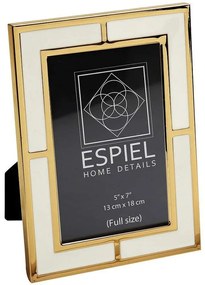 Κορνίζα FAM704 20x25cm White-Gold Espiel Μέταλλο,Αλουμίνιο