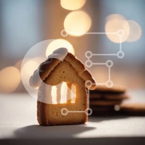 Intra Συλλεκτικό Ξύλινο Παζλ Plywood 4mm - Gingerbread House Cookies για τις γιορτές Σε Ξύλινο Κουτί - Διαστάσεις: 10x10 cm – 25 κομμάτια