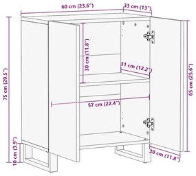 ΜΠΟΥΦΕΣ ΜΑΥΡΟ 60X33X75 CM ΜΑΣΙΦ ΞΥΛΟ ΜΑΝΓΚΟ 4017686