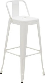 Σκαμπό μπαρ με πλάτη Utopia pakoworld λευκό μέταλλο 42x42x97εκ
