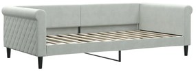 vidaXL Καναπές Κρεβάτι με Στρώμα Ανοιχτό Γκρι 100 x 200 εκ. Βελούδινος