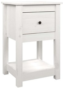 vidaXL Κομοδίνα 2 τεμ. Λευκό 40 x 35 x 61,5 εκ. από Μασίφ Ξύλο Πεύκου
