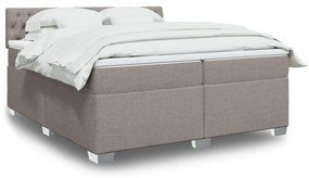 vidaXL Κρεβάτι Boxspring με Στρώμα Taupe 200x200 εκ. Υφασμάτινο