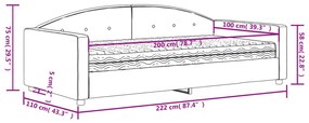 Καναπές Κρεβάτι με Στρώμα Ανοιχτό Γκρι 100 x 200 εκ. Βελούδινος - Γκρι