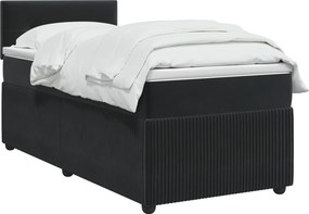 vidaXL Κρεβάτι box spring με στρώμα Μαύρο 80 x 200 cm Βελούδο