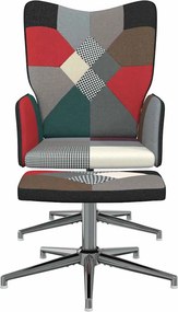 vidaXL Πολυθρόνα Relax Σχέδιο Patchwork Υφασμάτινη με Σκαμπό