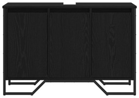 vidaXL Ντουλάπι Νιπτήρα  Μαύρη Δρυς 91x35x60 cm Επεξεργασμένο Ξύλο