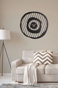 Stewehome Μεταλλικό Ρολόι Τοίχου Μαύρο Αθόρυβο 50x50 cm