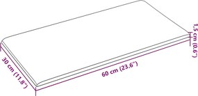 vidaXL Κεφαλάρι Τοίχου 12 τμχ. 60 x 30 cm Καπουτσίνο ύφασμα