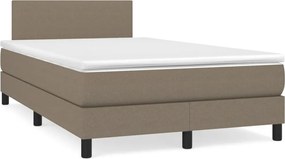 vidaXL Κρεβάτι Boxspring με Στρώμα &amp; LED Taupe 120x190 εκ. Υφασμάτινο