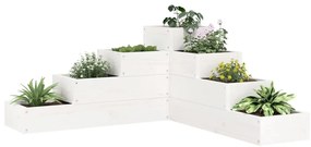 vidaXL Ζαρντινιέρα 4 Επιπέδων Λευκή 80,5x79x36 εκ. Μασίφ Ξύλο Πεύκου