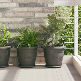 vidaXL Γλάστρες φυτών 24 pcs Μαύρο Ø 30 x 25 εκ Πλαστικό