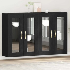 vidaXL Ντουλάπες Τοίχου 2 τμχ Μαύρη Δρυς 69,5 x 34 x 90 εκ. Επηρεασμένο Ξύλο