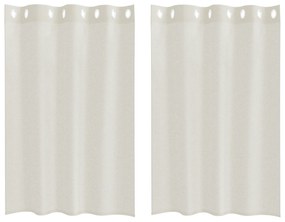 vidaXL Κουρτίνες με κουρτίνες 2 pcs Κρεμ 140 x 140 εκ. Πολυεστέρας