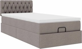 vidaXL Οθωμανικό κρεβάτι με στρώμα Taupe 80x200cm ύφασμα