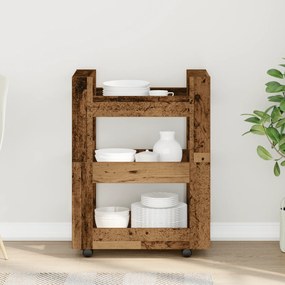 vidaXL Κινητός Τροχός Κουζίνας Παλιού Ξύλου 60x45x80 εκ. Κατασκευασμένο Ξύλο