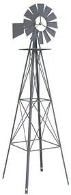 vidaXL Ανεμόμυλος Γκρι 84 x 68 x 245 εκ. Σίδερο