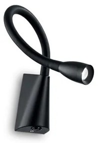 Απλίκα Σποτ φωτιστικό τοίχου LED Goose λευκό μαύρο Ideal Lux-142692-Μαύρο 142692