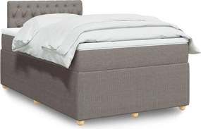 vidaXL Κρεβάτι Boxspring με Στρώμα Taupe 120x200 εκ. Υφασμάτινο