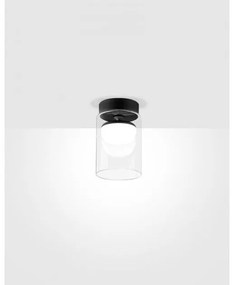 Πλαφονιέρα Φωτιστικό Οροφής LED 8,5W 2700K Dimmable Triac Κρύσταλλο Diver C5 Prandina 1C72002113501 Μαύρο