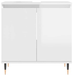 vidaXL Ντουλάπι Μπάνιου Γυαλ. Λευκό 58 x 33 x 60 εκ. από Επεξεργ. Ξύλο