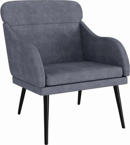 vidaXL Πολυθρόνα Σκούρο Γκρι 63x76x80 εκ. Βελούδινη