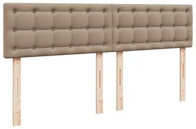 Κρεβάτι Boxspring με Στρώμα Καπουτσίνο 180x200 εκ. Συνθ. Δέρμα - Καφέ