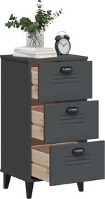 vidaXL Κομοδίνο VIKEN Ανθρακί Γκρι από Επεξεργασμένο Ξύλο