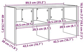 Ράφι παπουτσιών στοιβαζόμενο γκρι Sonoma 89,5x30x40 cm - Γκρι