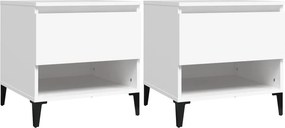 vidaXL Βοηθητικά Τραπέζια 2 τεμ. Λευκά 50x46x50 εκ. Επεξεργασμένο Ξύλο