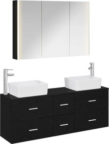 vidaXL Σετ Επίπλων Μπάνιου 4 pcs Μαύρη Δρυς