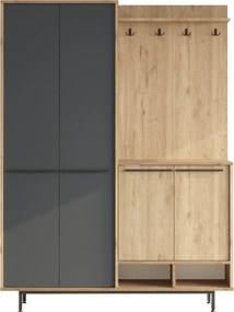 Έπιπλο Εισόδου Δρυς / Ανθρακί OS1 147,4x35,5x195,6