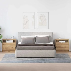 Κομοδίνα με συρτάρι 2 τεμ. Αρτισιανή Δρυς 51x31x47 εκ. 858685
