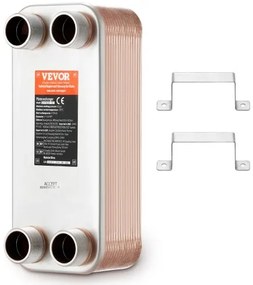 VEVOR 30 Plate Heat Exchanger 4*1-1/4&quot; MNPT Ports 5&quot;x 12&quot; Brazed 316L St. Steel