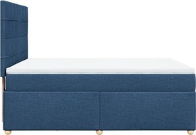 vidaXL Κρεβάτι Boxspring με Στρώμα Μπλε 140x200 εκ. Υφασμάτινο