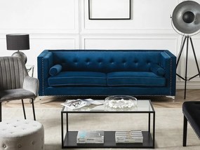 Καναπές Berwyn 1250, Σκούρο μπλε, 211x82x74cm, Πόδια: Μέταλλο,Πεύκο, Ευκάλυπτος