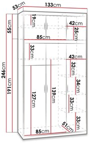 Ντουλάπα Elena 3D plus-Sonoma