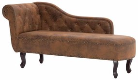 vidaXL Ανάκλιντρο Καφέ από Συνθετικό Καστόρι