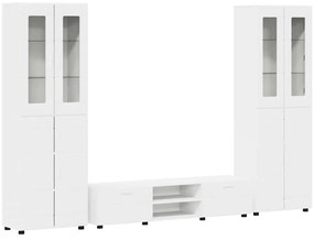 vidaXL Σετ επίπλου τηλεόρασης με ράφι FLORIN Λευκό Επεξεργασμένο ξύλο