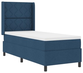 vidaXL Κρεβάτι Box Spring με Στρώμα σε Μπλε - 80x200 εκ. Υφασμάτινο
