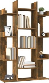 vidaXL Βιβλιοθήκη Καπνιστή Δρυς 86x25,5x140 εκ. από Επεξεργασμένο Ξύλο