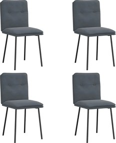 vidaXL Καρέκλες Τραπεζαρίας 4 Τεμ. Σκούρο. Γκρι Βελούδινες